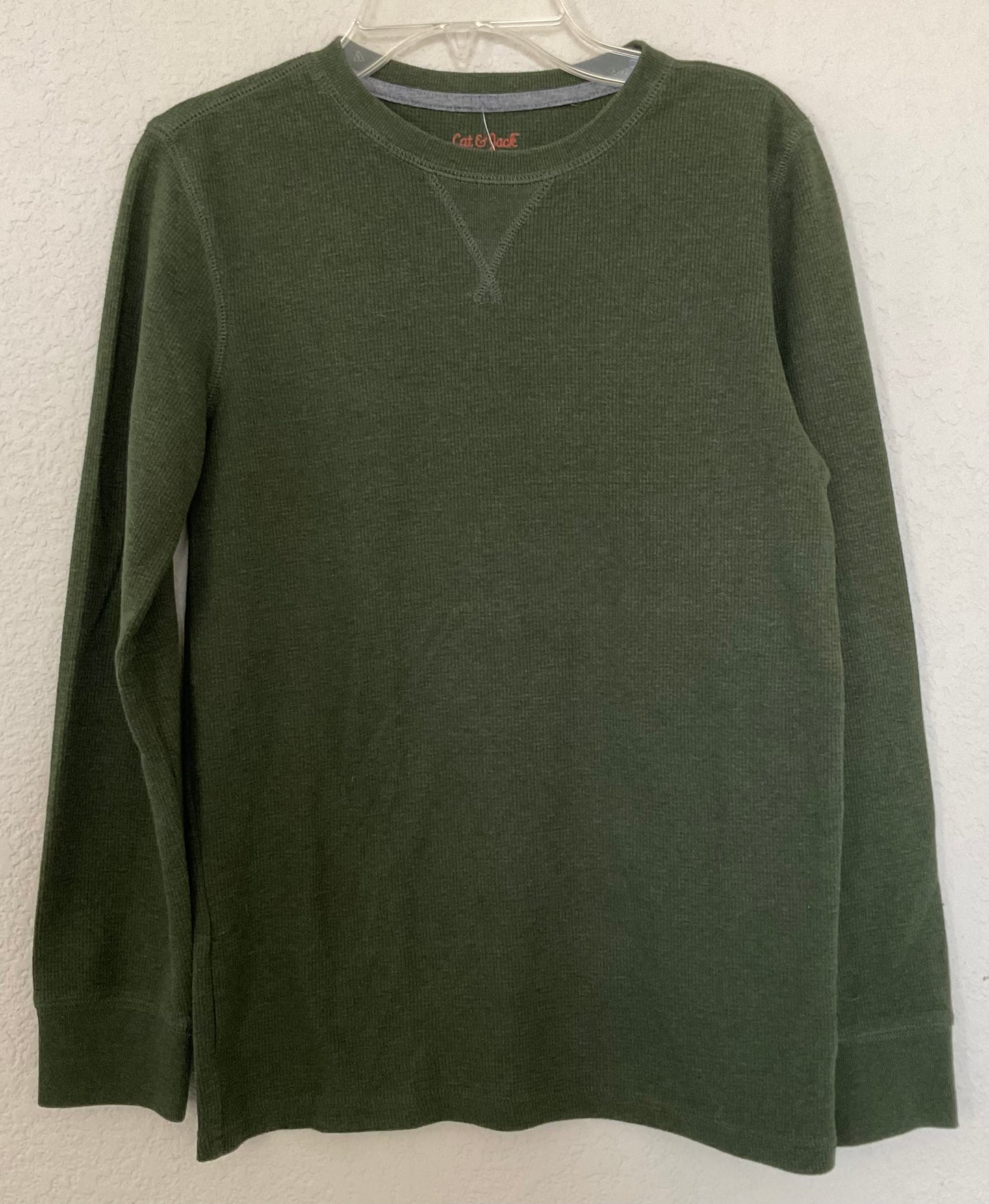 Cat & Jack Long Sleeve Forrest Green Thermal Boys Shirt Size L(10-12)