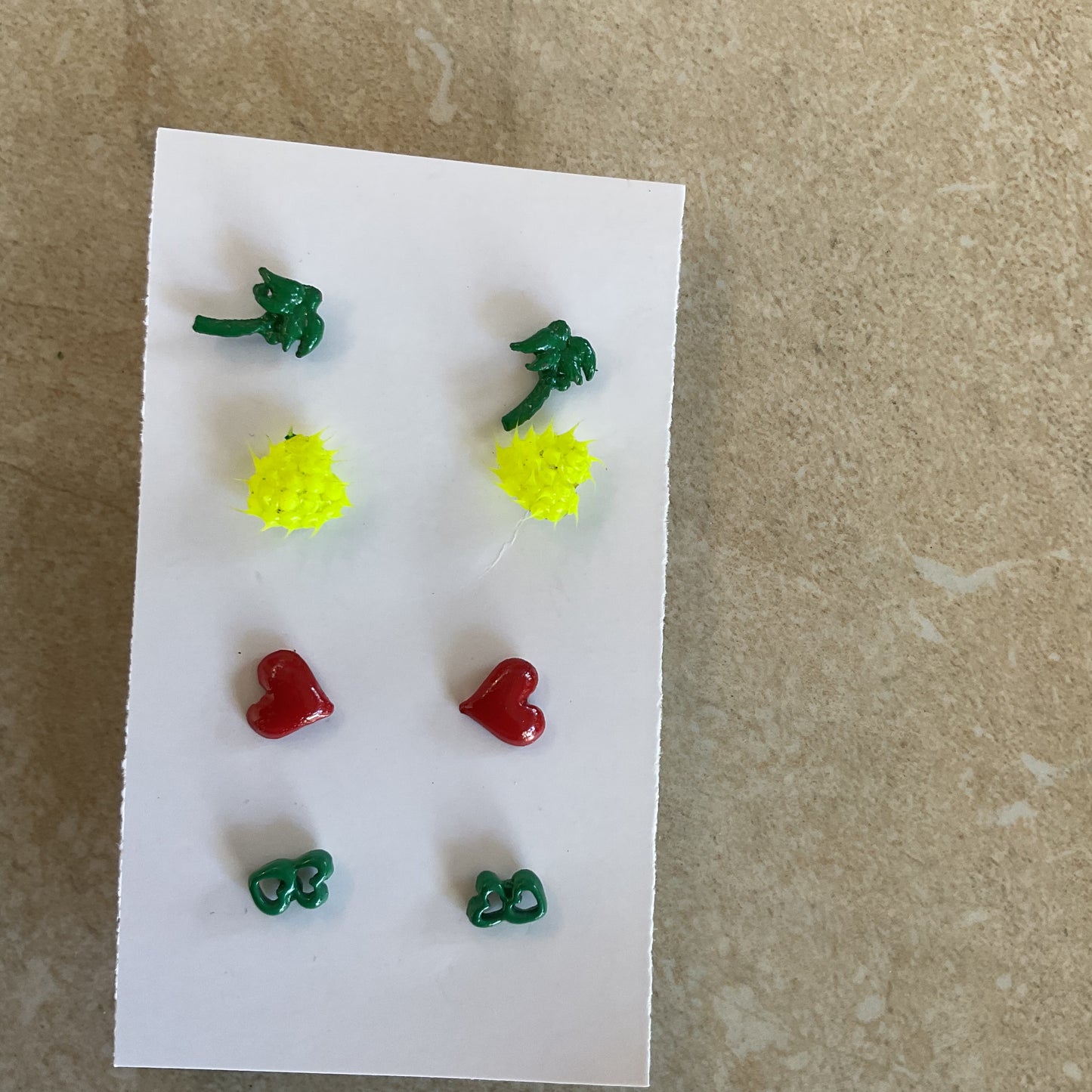 4 Set Girls Fun Earring Studs