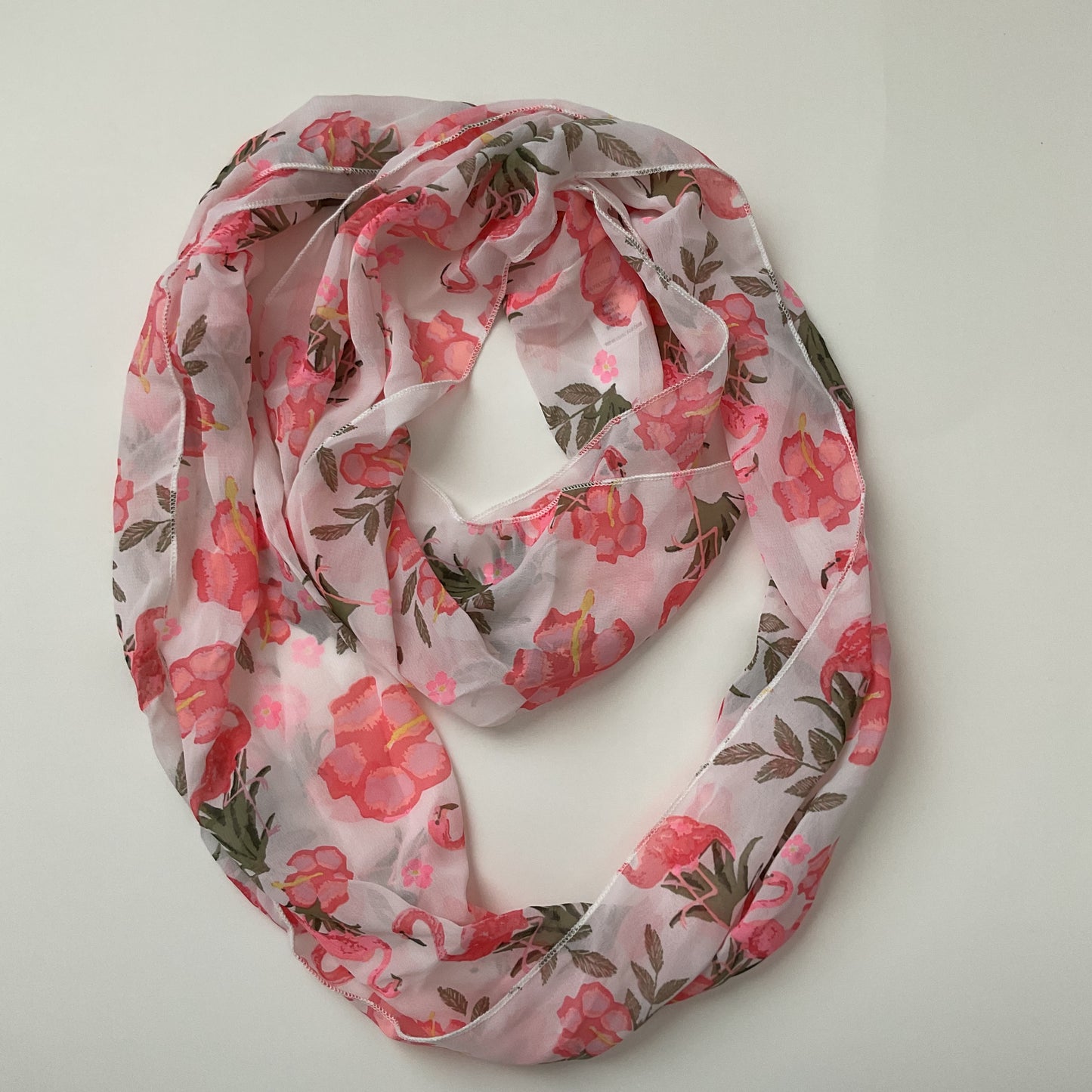 Tulips & Flamingos Summer Infinity Scarf One Size(7-12).