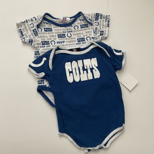 2 Piece NFL Colts Team Baby Boy Onesies Size 6-9M