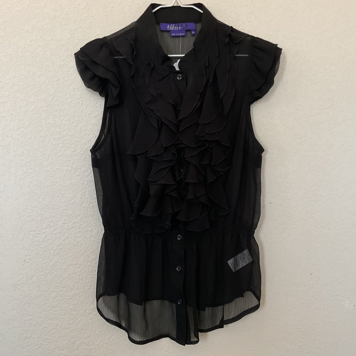 Miley Cirus Max Azria Women’s Ruffled Blouse Size XL.