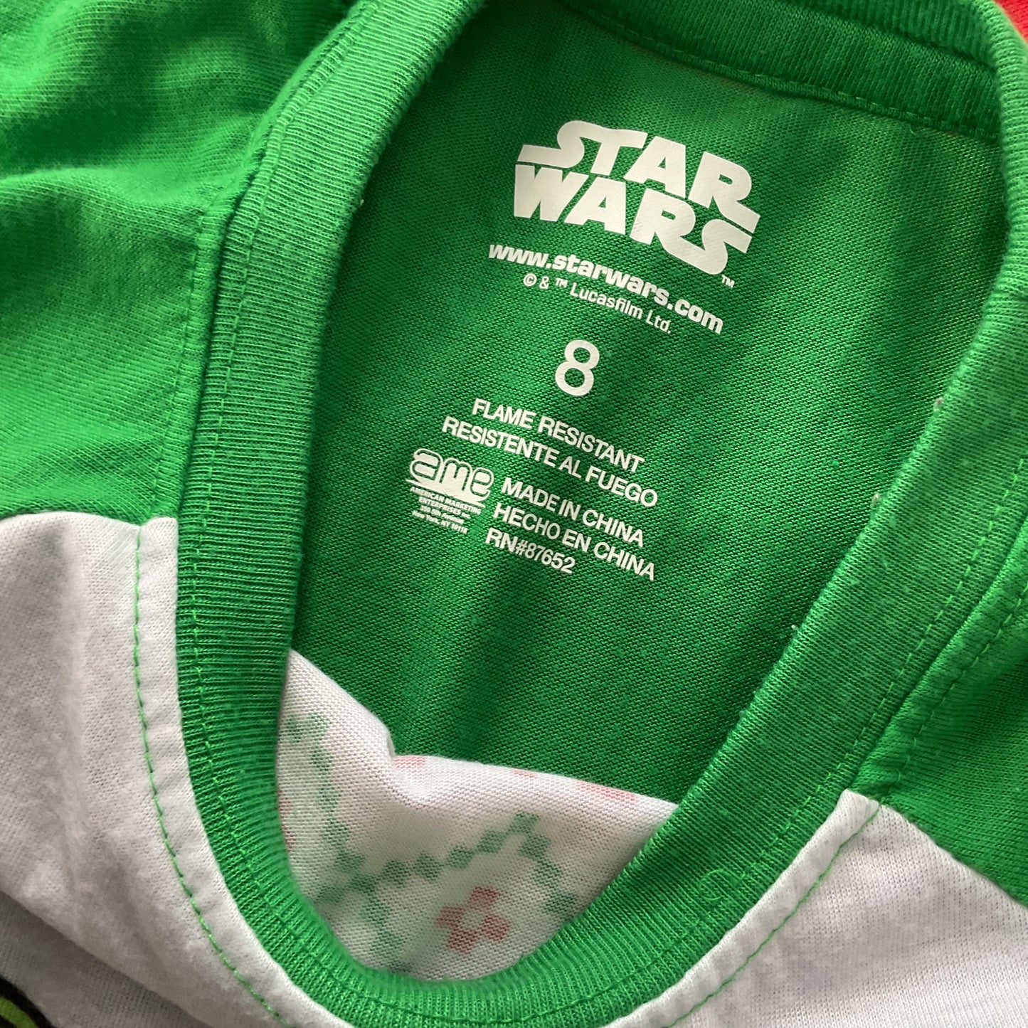 Star Wars Kids Sleepwear Top Size 8.