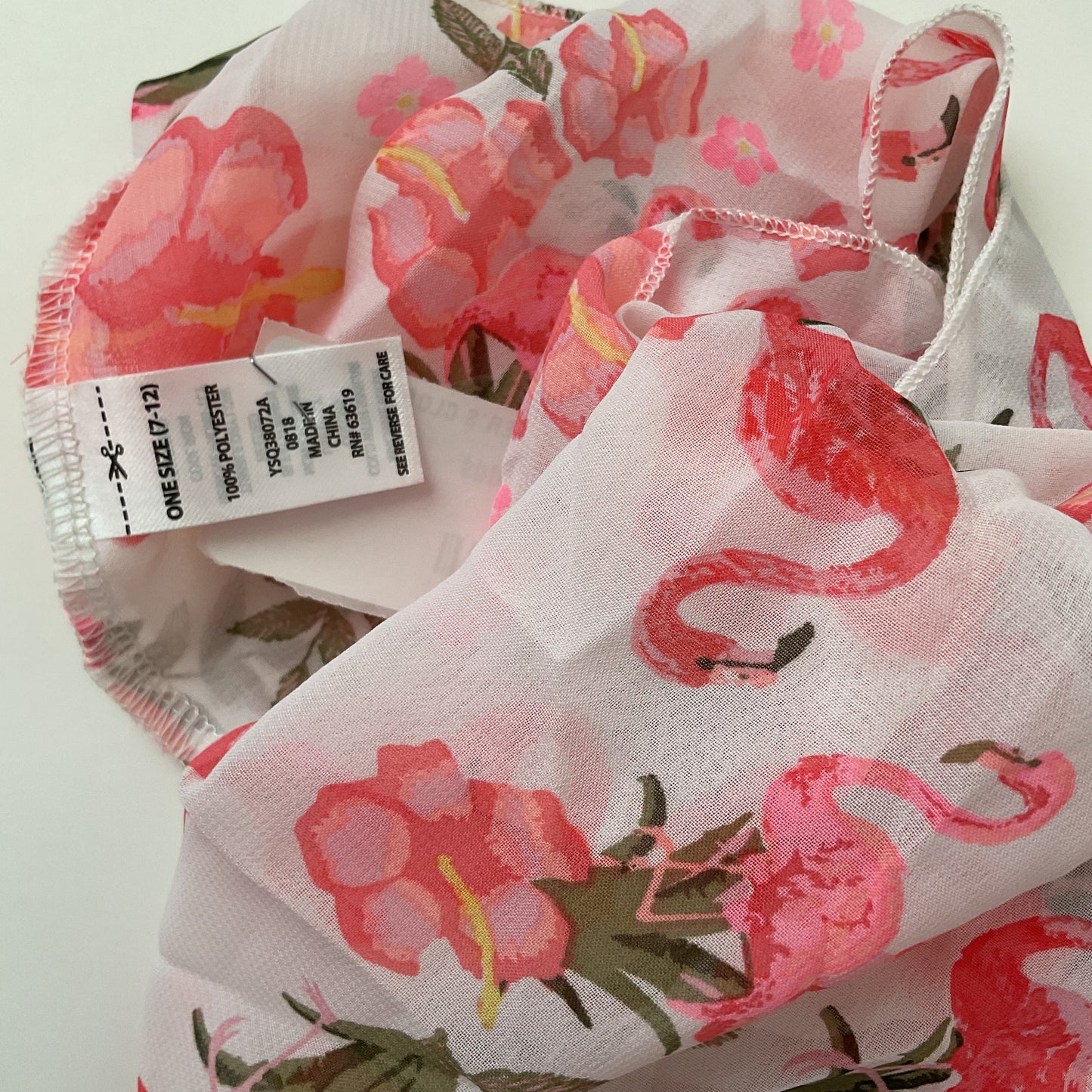 Tulips & Flamingos Summer Infinity Scarf One Size(7-12).