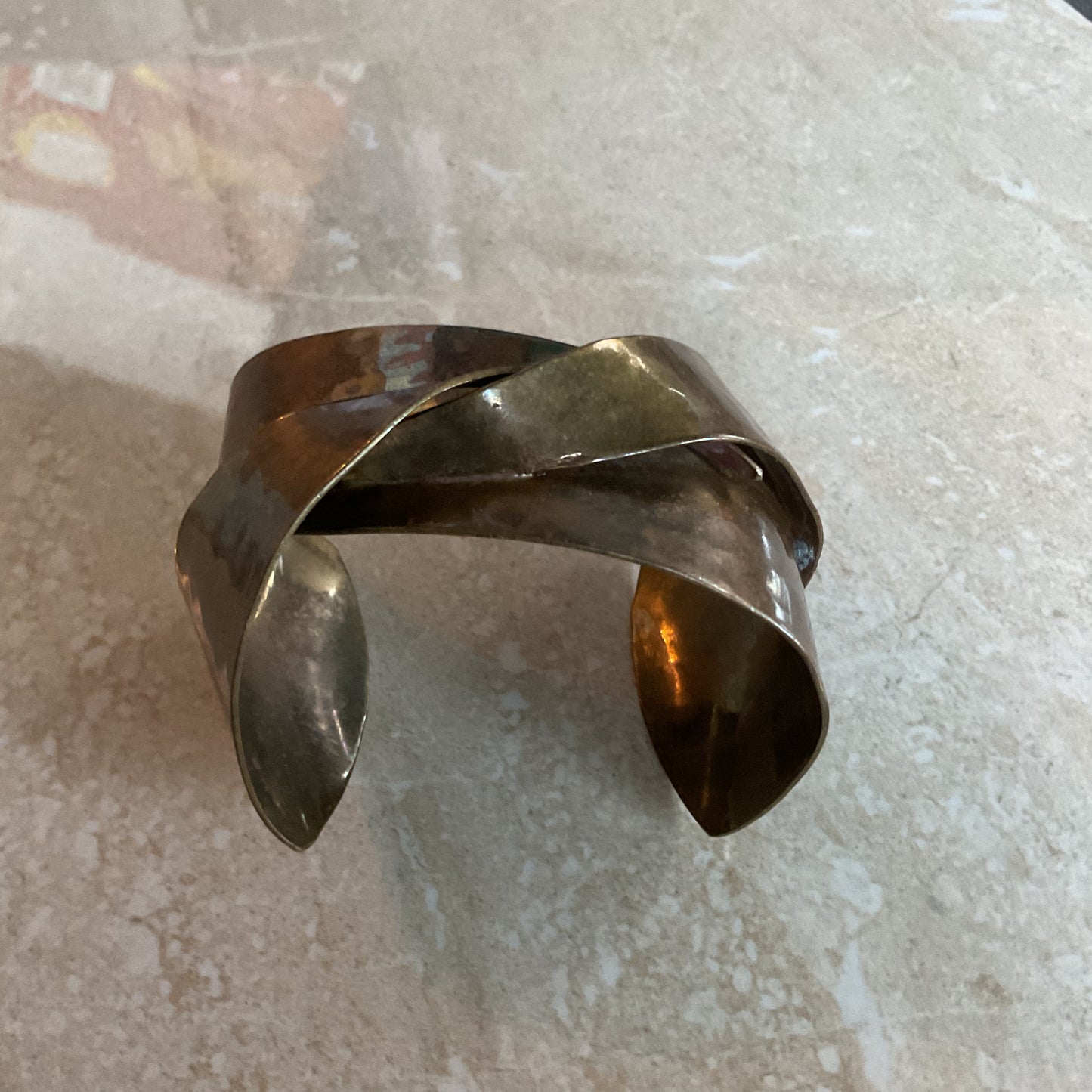 Vintage Brass Hammered Women’s Cuff Bracelet