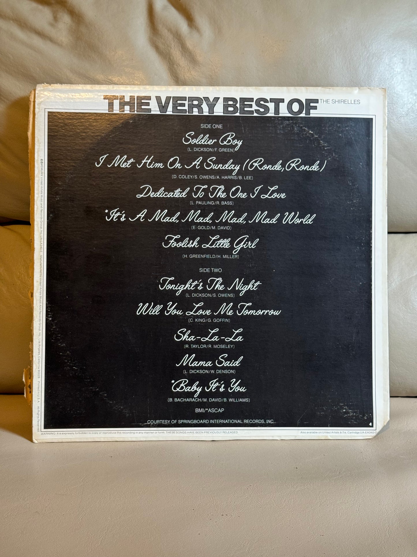 The Shirelles Ip The Very Best Of The Shirelles 1975 Mono VG +Vinyl