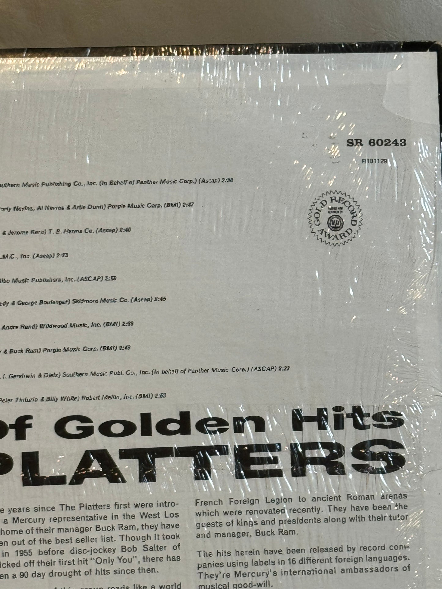 The Platters- Encore Of Golden Hits 1960 SR-60243 Vinyl 12" Vintage