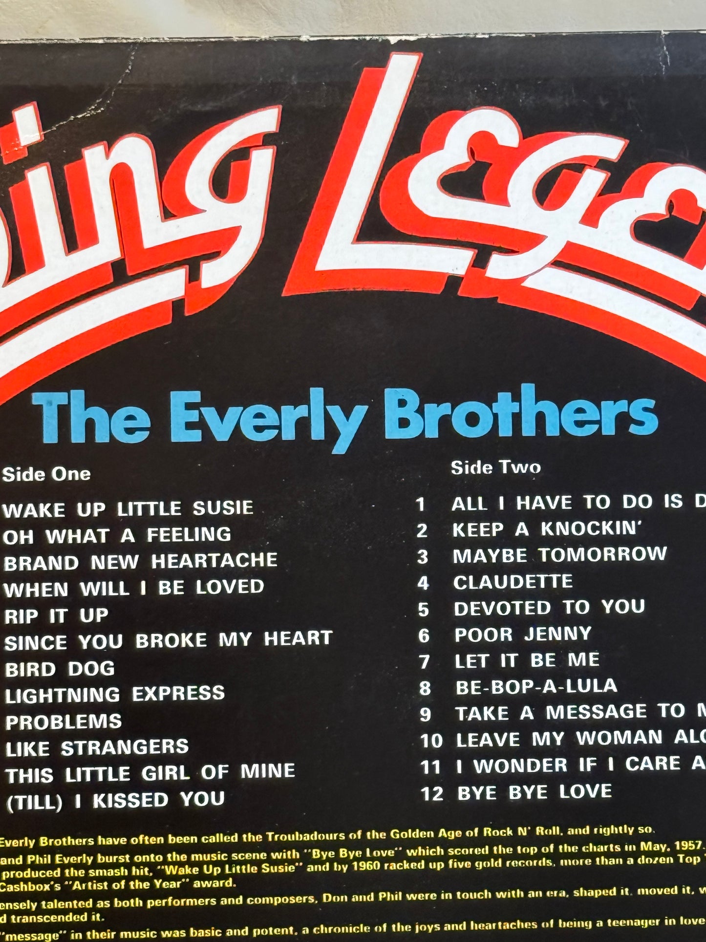 The Everly Brothers - Living Legends - Vinyl Record LP RARE Orange vinyl