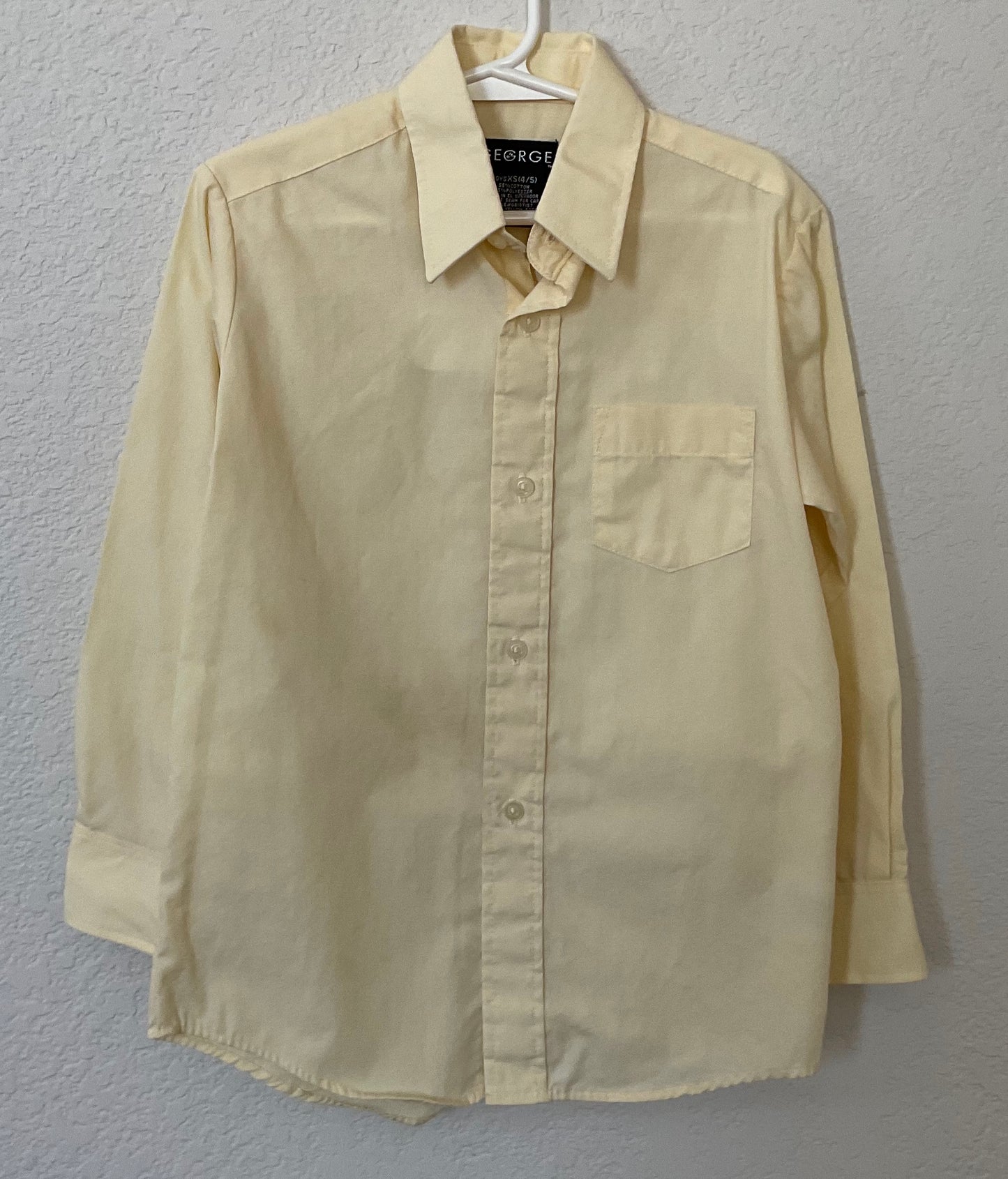 George Long Sleeve Button Down Children’s Shirt Size XS(4-5).