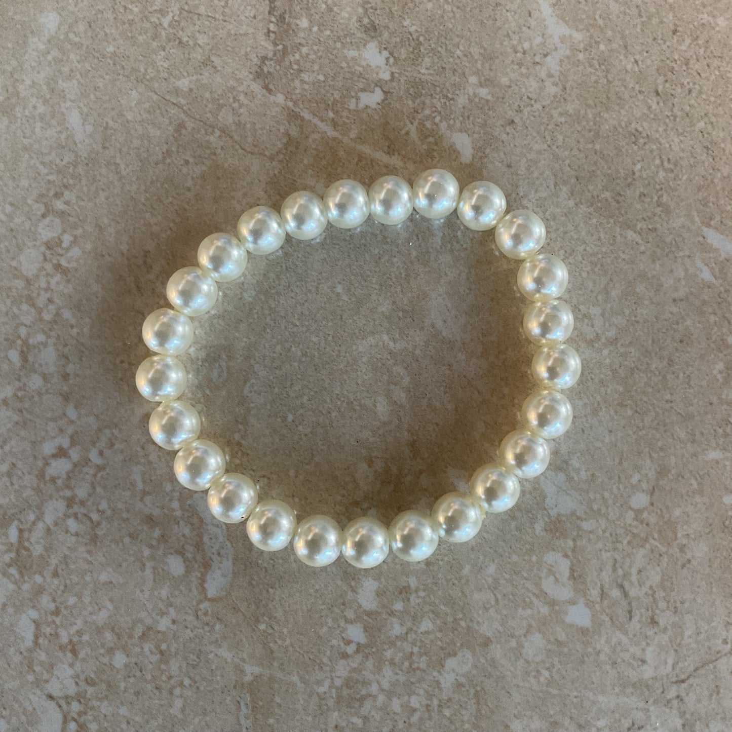 Vintage Glass Pearls Women’s Stretch Bracelet Size 2 inches