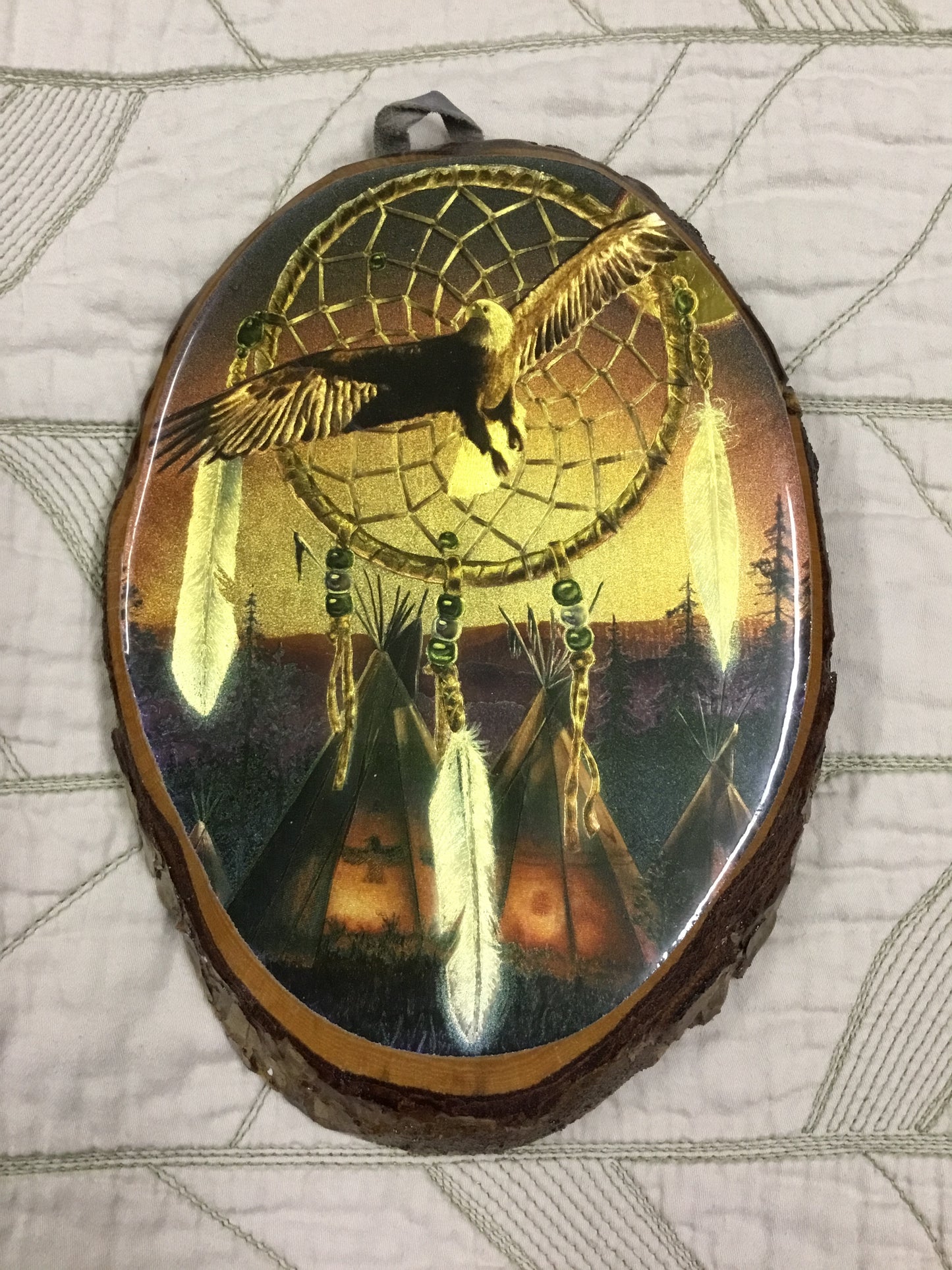 Vintage Dreamcatcher On Wood Native American