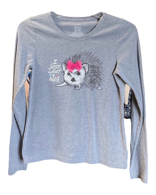 Faded Glory Graphic Long Sleeve Pullover Girls T-shirt Size (14-16)