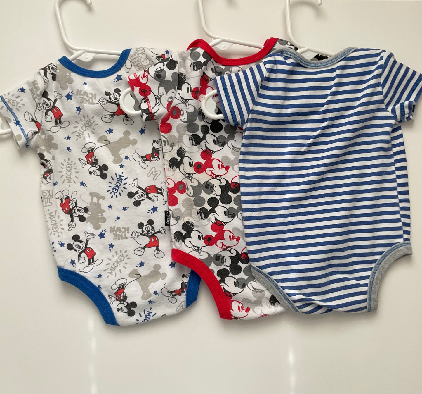 3 Piece Disney Mickey Mouse Baby Boy Onesies Size 3-6M