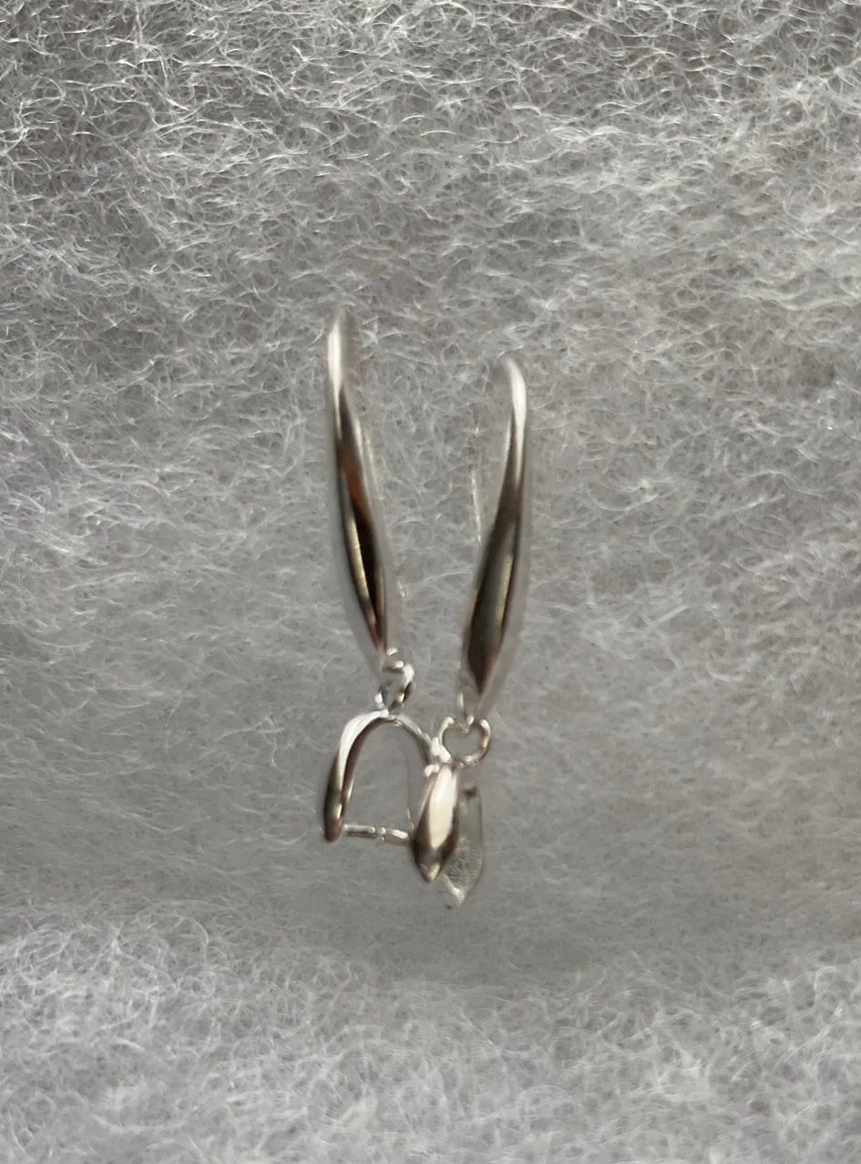 925 Sterling Silver Earrings/Bails 1 Inch Attached