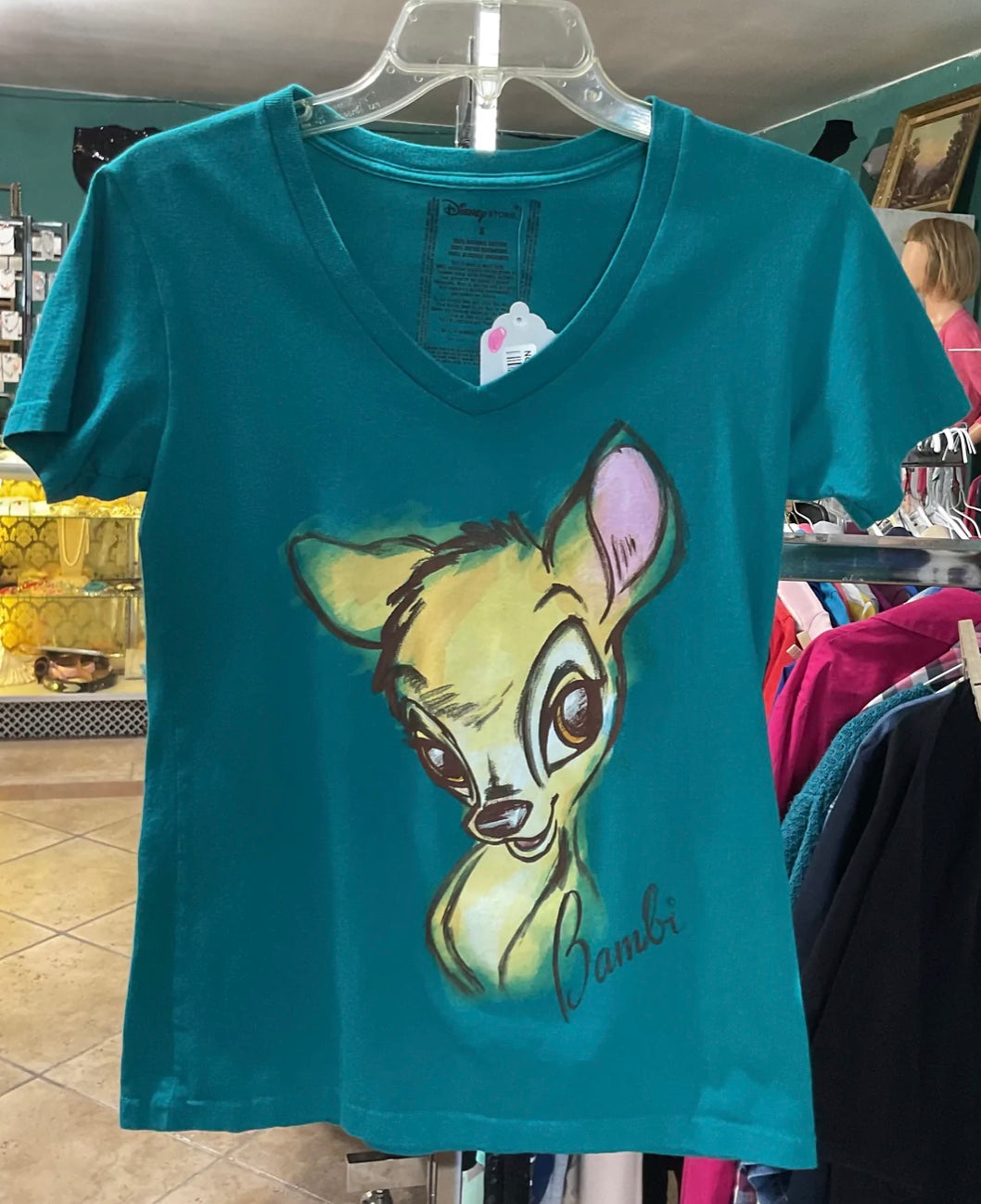 Disney Classic Bambi Turquoise Graphic Jr’s T-shirt Size S