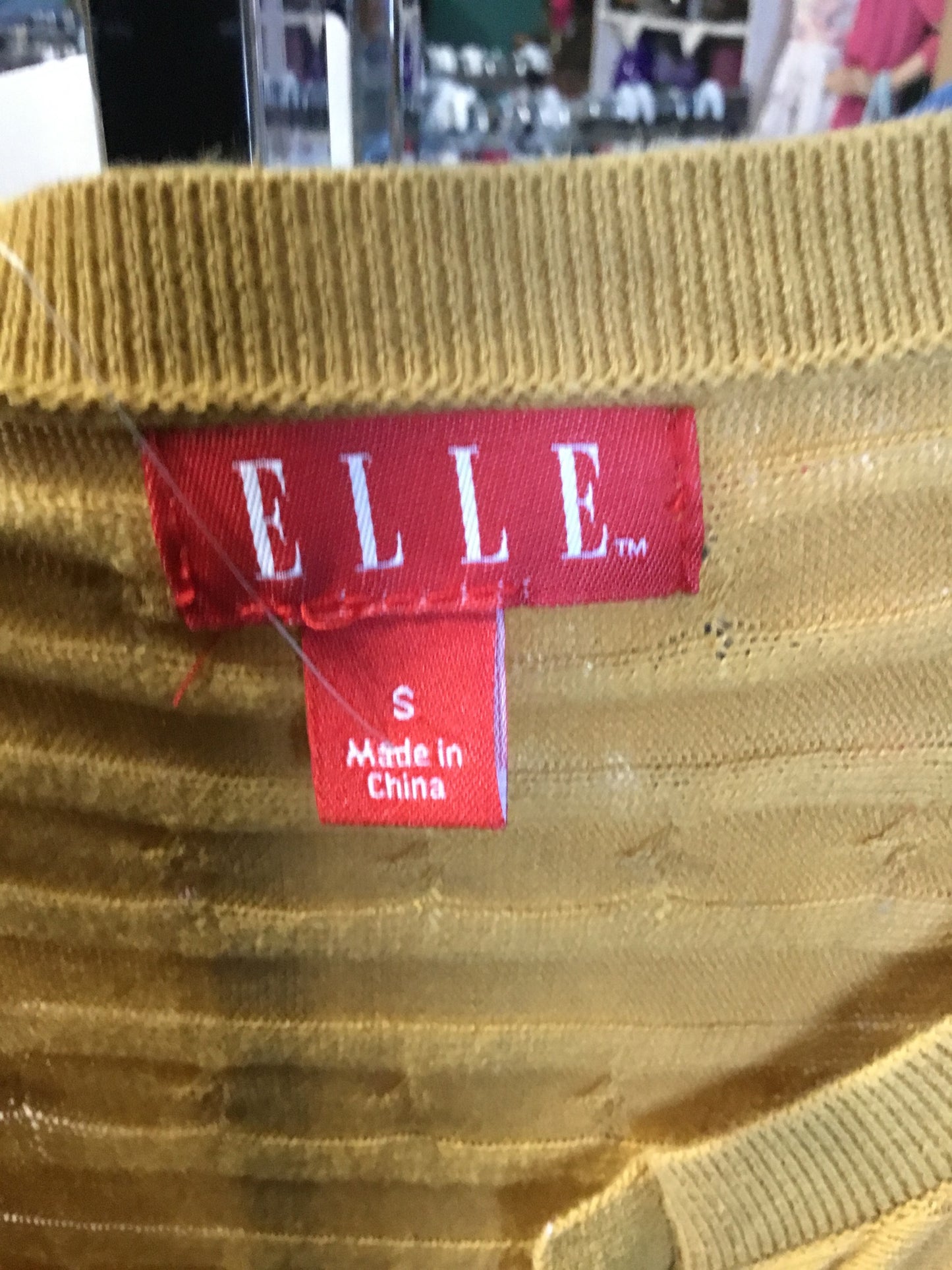 ELLE Mustard Color Knit Blouse Size S